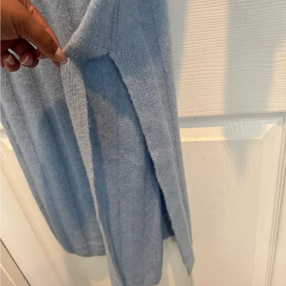 H&M Light Blue Ribbed Knit Midi Dress - Picture 5 of 7